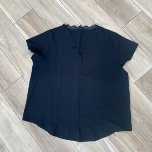 Elegant Black Lace Trim Skirt